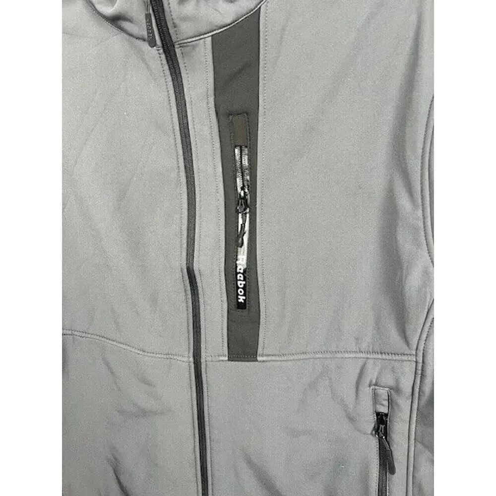 Reebok Mens Fleece Lined Outerwear Softshell 3 Outer Zip Pockets Jacket Coat 2XL
